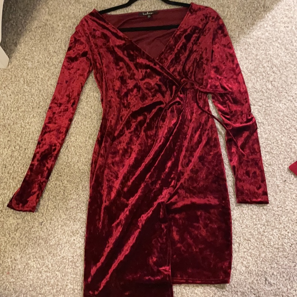 red velvet formal dress